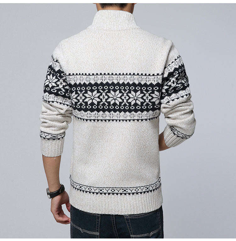 Nuovo Maglione Da Uomo Autunno Inverno In Lana Con Collo Mandarino Tinta Unita Cardigan Lavorato A Maglia Spesso Casual