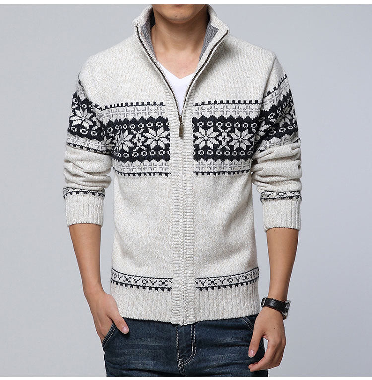 Nuovo Maglione Da Uomo Autunno Inverno In Lana Con Collo Mandarino Tinta Unita Cardigan Lavorato A Maglia Spesso Casual