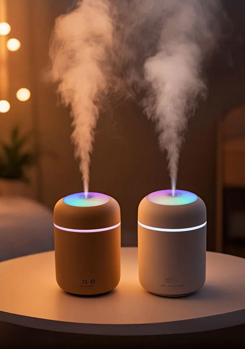 Diffusore Aromaterapia Umidificatore Purificatore D'Aria 300ml Luce a Sette Colori Olio Essenziale per Uso Domestico
