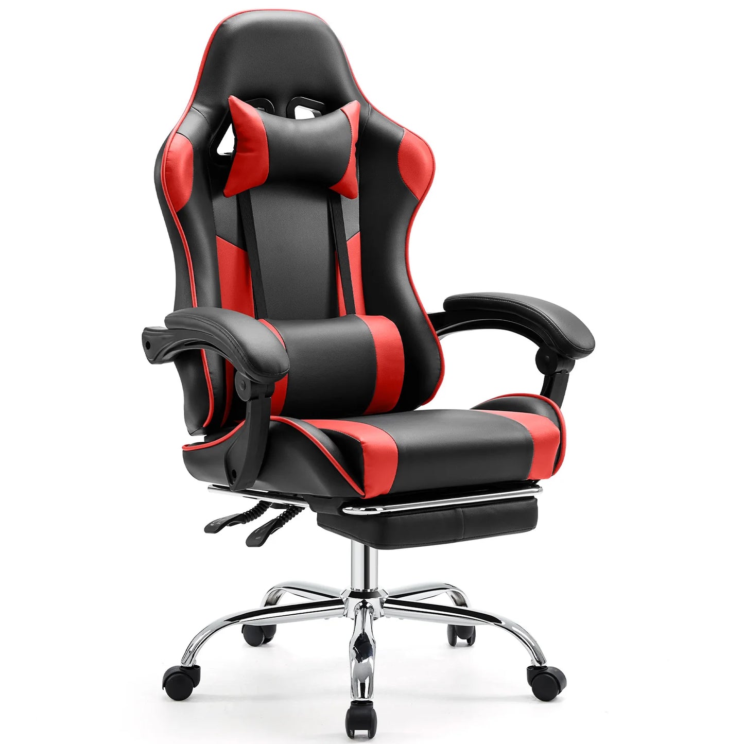 JHK Sedia Da Gioco Ergonomica Da Corsa Girevole Regolabile In Pelle PU Con Poggiatesta E Supporto Lombare Per Ufficio