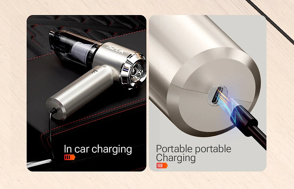 Aspirapolvere Senza Fili Per Auto 18000Pa Portatile Mini Pulitore Potente Efficace RoHS CE