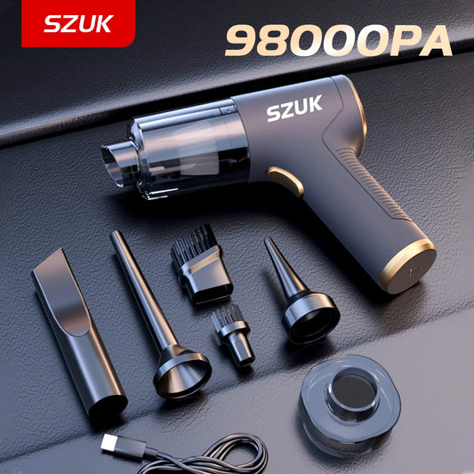 Szuk 98000PA Mini Aspirapolvere Per Auto Potente Pulizia Forte Aspirazione Palmare Wireless Portatile