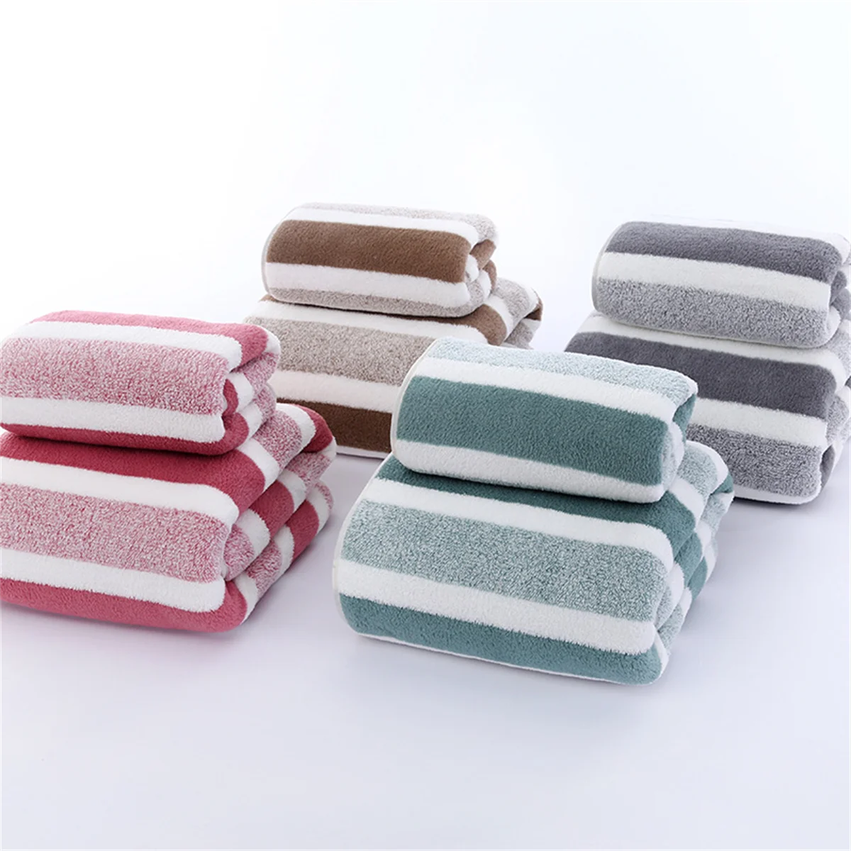 Asciugamano A Righe 35x75 Cm Asciugamano Da Bagno Rapido Morbido E Assorbente Lavabile In Lavatrice