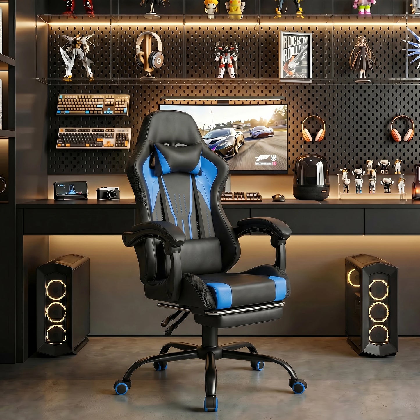 Sedia Da Gaming Ergonomica Devoko Con Illuminazione RGB Regolabile In Altezza E Inclinabile Per Gaming