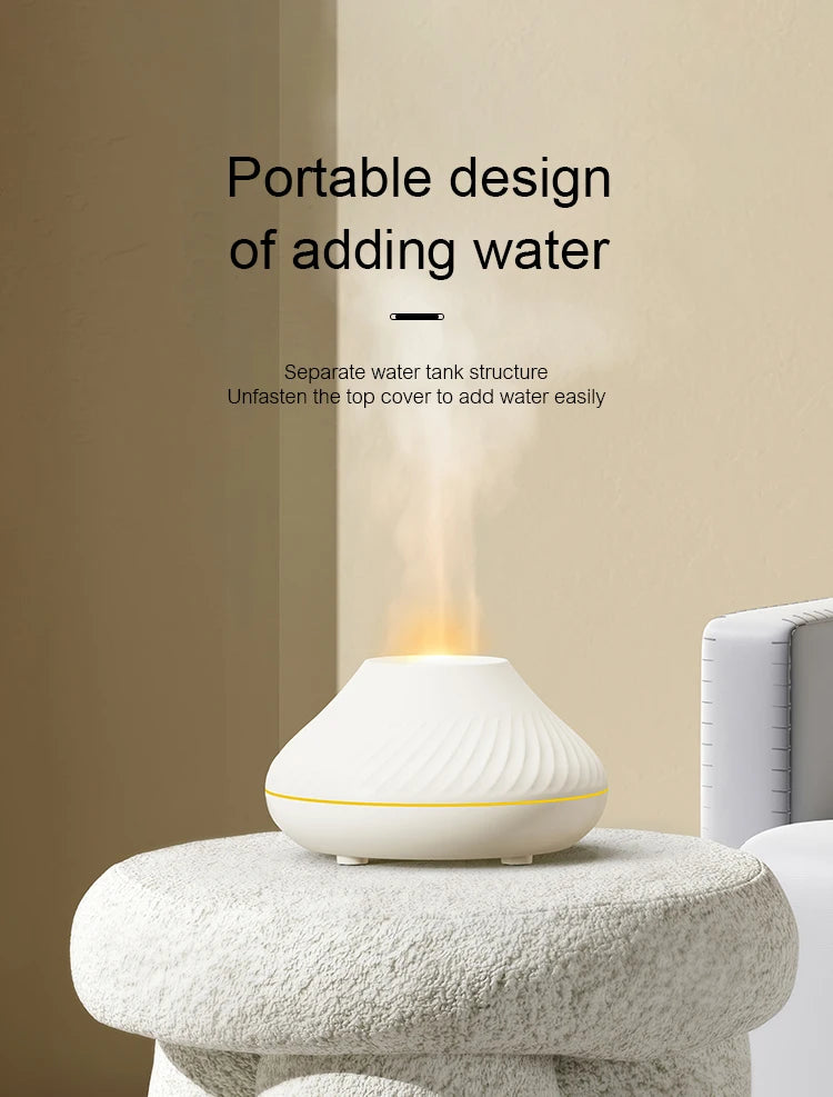 Umidificatore Per Aromaterapia Vulcanica 130ml Diffusore Di Oli Essenziali Portatile USB Con Luce Notturna
