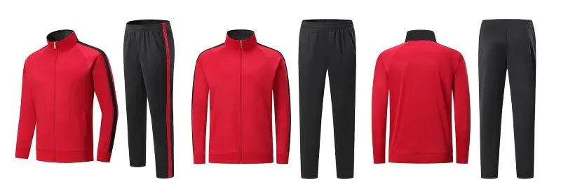 Tuta da allenamento di calcio giacca con zip top e pantaloni divisa da calcio personalizzata autunno inverno 2 pezzi vestiti per esercizi di Fitness