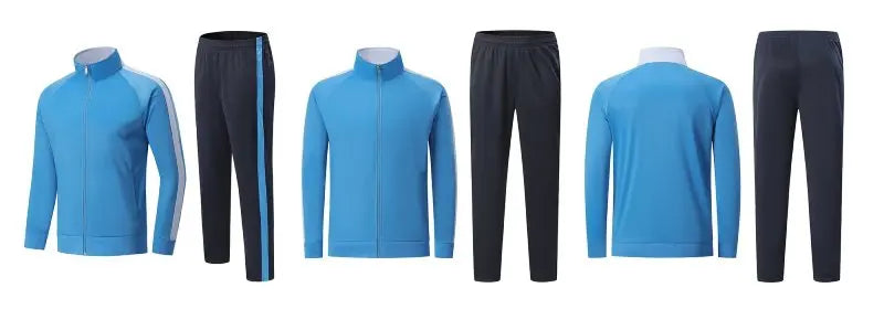 Tuta da allenamento di calcio giacca con zip top e pantaloni divisa da calcio personalizzata autunno inverno 2 pezzi vestiti per esercizi di Fitness