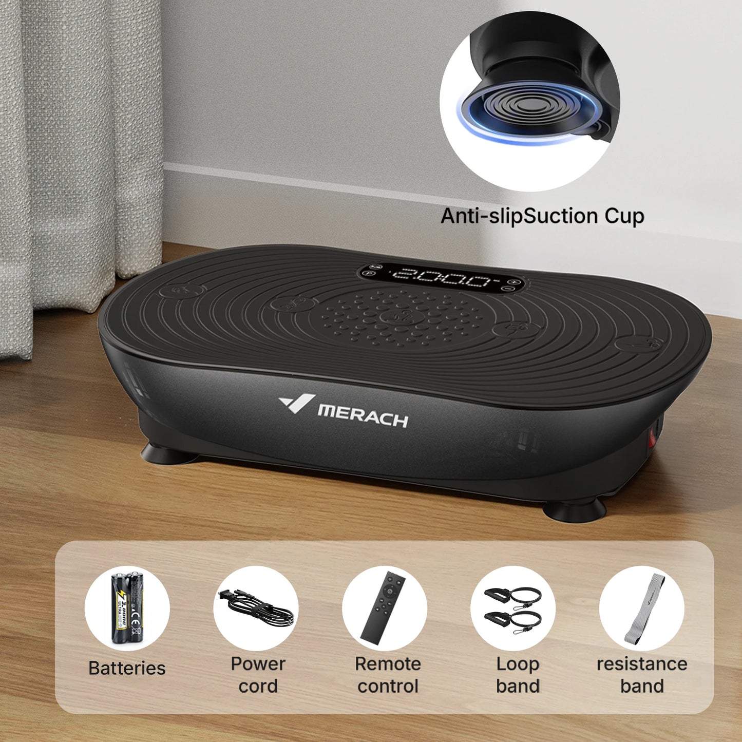 Piattaforma Vibrante MERACH Dimagrimento Tonificazione 99 Livelli Velocità Vibrazione Potenziata Bluetooth Touchscreen LED