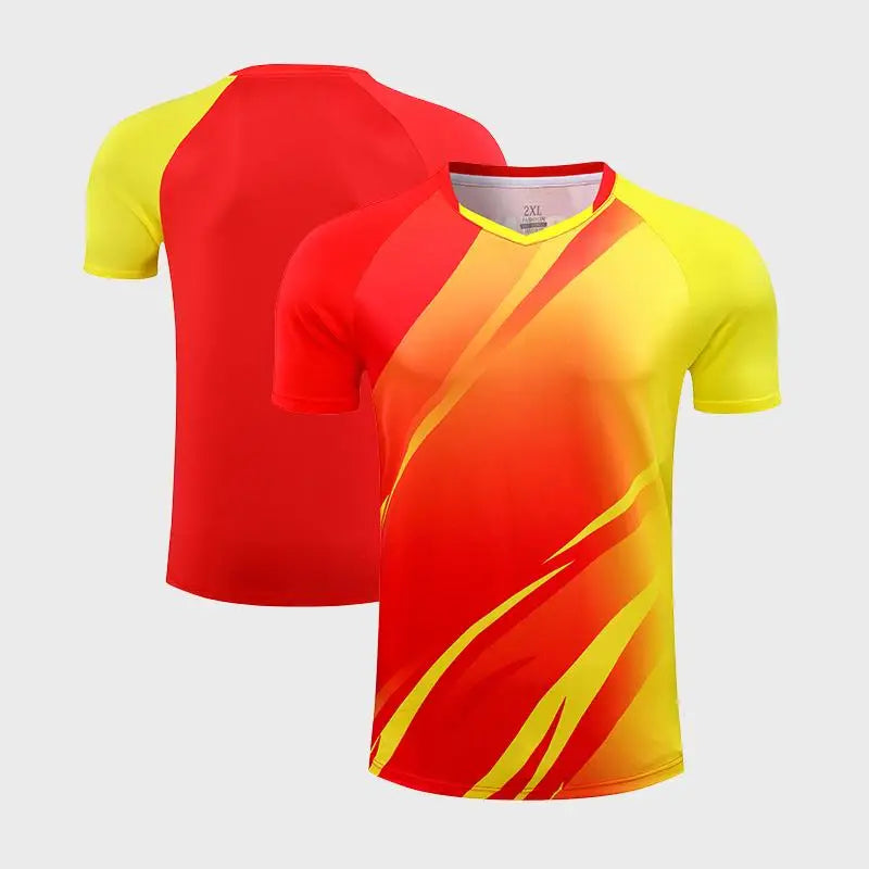 Maglietta Ping Pong Unisex Manica Corta 2024 Abbigliamento Sportivo Da Allenamento Fascia Alta Per Tennis Badminton