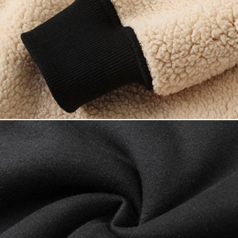 Felpa Cappotto Unisex Con Cappuccio Inverno Lana Di Agnello Tasche Frontali Cerniera Calda Foderata In Peluche Cardigan