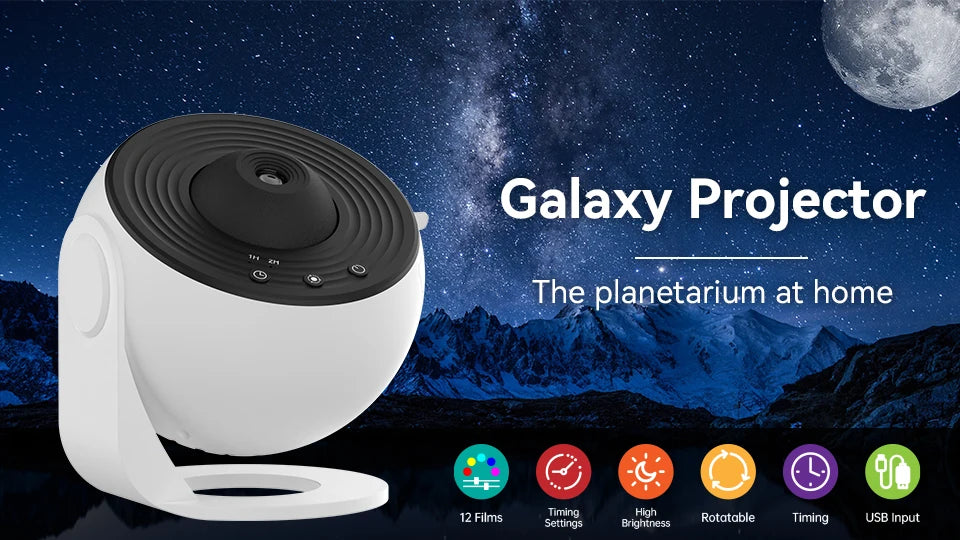 Proiettore Galaxy Con Luce Notturna E Cielo Stellato A 360 Gradi Cameretta Regalo San Valentino Decorazione Matrimonio