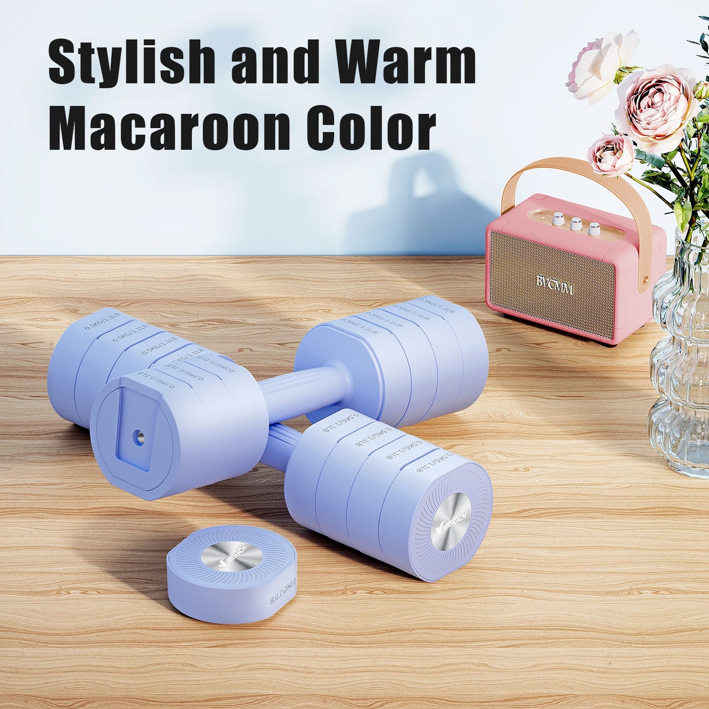 MERACH Set Manubri Regolabili 4 In 1 Da Casa 2,2 4,4 6,6 8,8 Libbre Per Allenamento Femminile