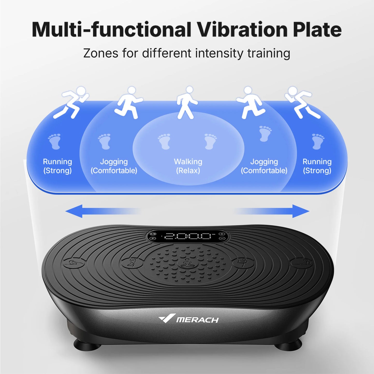 Piattaforma Vibrante MERACH Dimagrimento Tonificazione 99 Livelli Velocità Vibrazione Potenziata Bluetooth Touchscreen LED