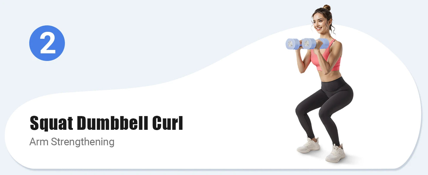 MERACH Set Manubri Regolabili 4 In 1 Da Casa 2,2 4,4 6,6 8,8 Libbre Per Allenamento Femminile
