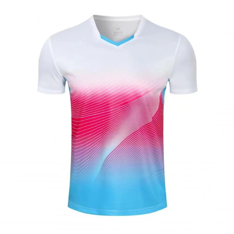 Maglietta Ping Pong Unisex Manica Corta 2024 Abbigliamento Sportivo Da Allenamento Fascia Alta Per Tennis Badminton