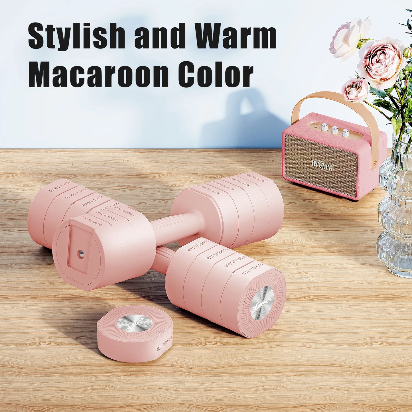 MERACH Set Manubri Regolabili 4 In 1 Da Casa 2,2 4,4 6,6 8,8 Libbre Per Allenamento Femminile