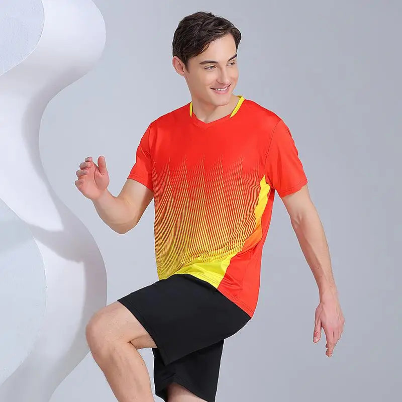 Maglietta Ping Pong Unisex Manica Corta 2024 Abbigliamento Sportivo Da Allenamento Fascia Alta Per Tennis Badminton