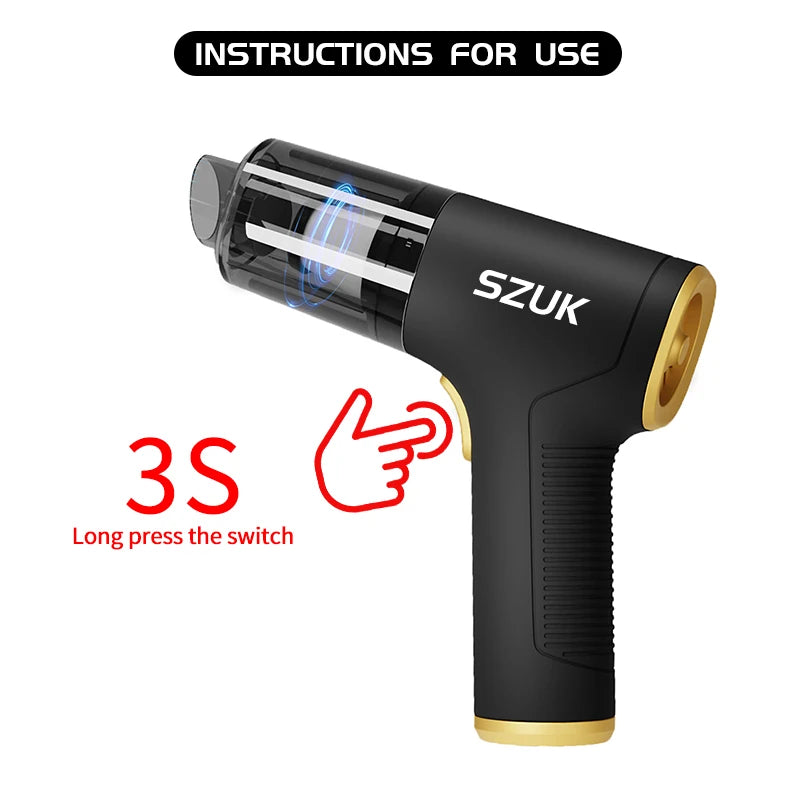 Szuk 98000PA Mini Aspirapolvere Per Auto Potente Pulizia Forte Aspirazione Palmare Wireless Portatile