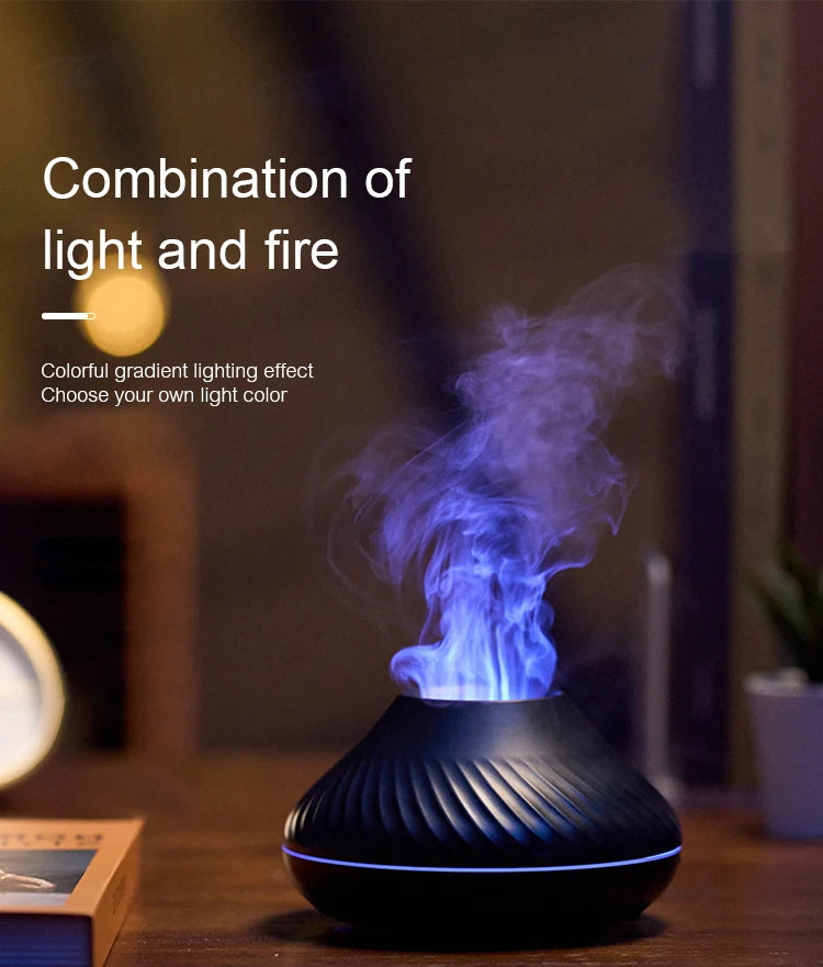 Umidificatore Per Aromaterapia Vulcanica 130ml Diffusore Di Oli Essenziali Portatile USB Con Luce Notturna