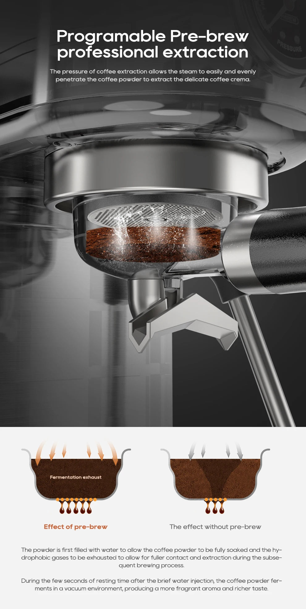HiBREW 20 Bar Macchina Per Caffè Espresso Semiautomatica Temperatura Regolabile Freddo Caldo Sottile Cappuccino H10B