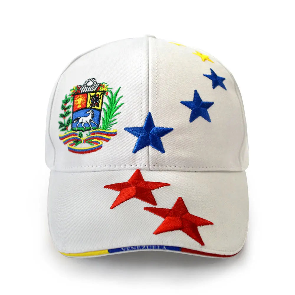 Berretto Baseball Unisex In Twill Di Cotone Con Ricamo 7 Stelle E Logo Venezuela Alta Qualità