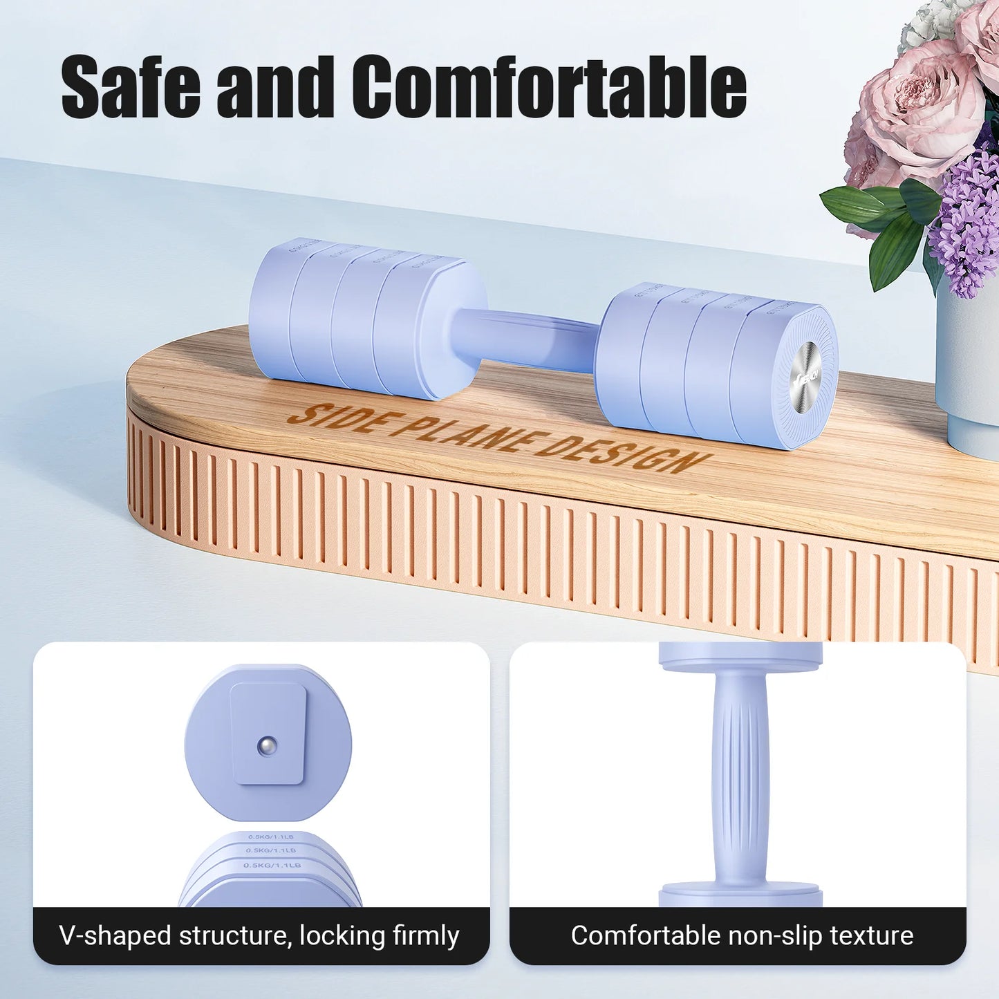 MERACH Set Manubri Regolabili 4 In 1 Da Casa 2,2 4,4 6,6 8,8 Libbre Per Allenamento Femminile
