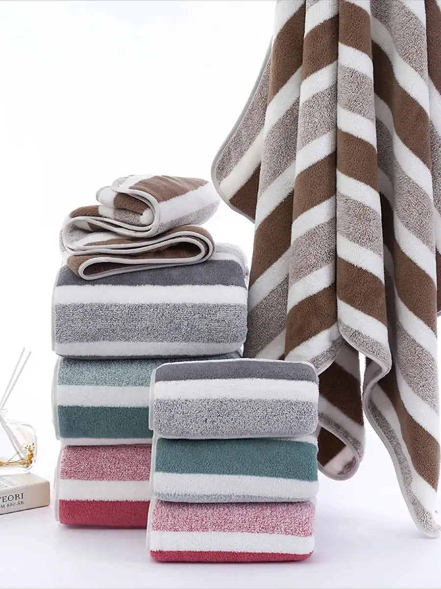 Asciugamano A Righe 35x75 Cm Asciugamano Da Bagno Rapido Morbido E Assorbente Lavabile In Lavatrice