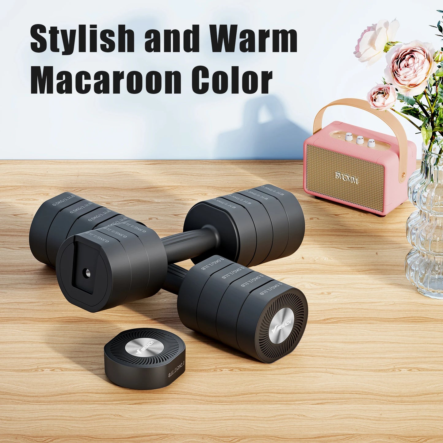 MERACH Set Manubri Regolabili 4 In 1 Da Casa 2,2 4,4 6,6 8,8 Libbre Per Allenamento Femminile