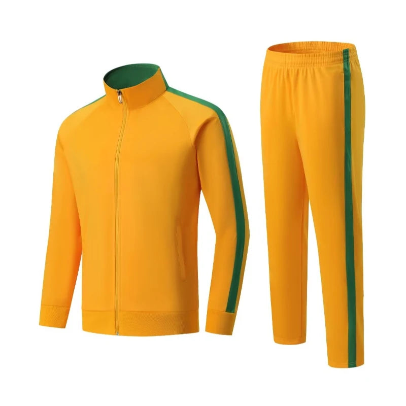 Tuta da allenamento di calcio giacca con zip top e pantaloni divisa da calcio personalizzata autunno inverno 2 pezzi vestiti per esercizi di Fitness