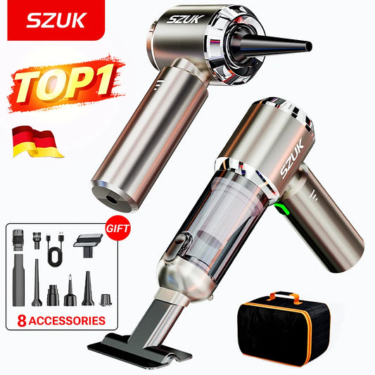SZUK Aspirapolvere Senza Fili per Auto 985000PA Potente Portatile 0,5L CE Certificato