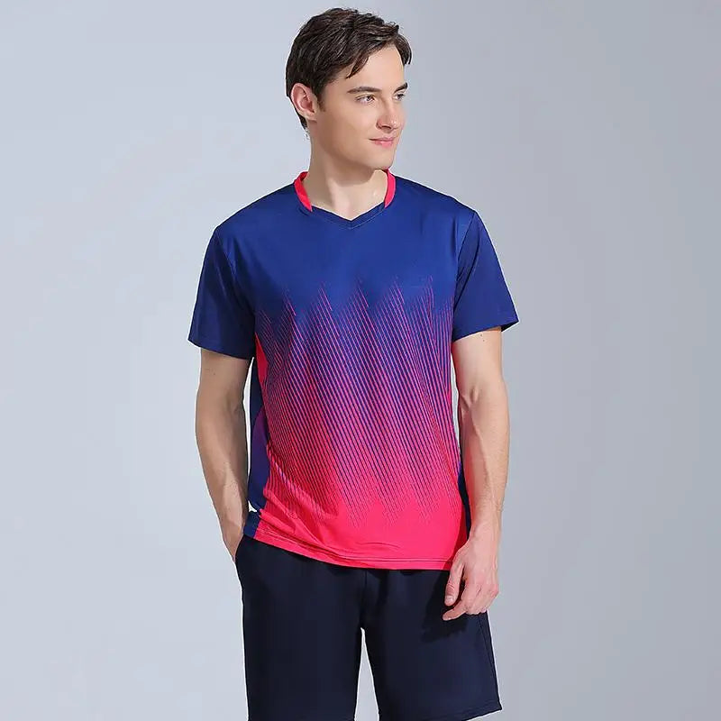 Maglietta Ping Pong Unisex Manica Corta 2024 Abbigliamento Sportivo Da Allenamento Fascia Alta Per Tennis Badminton