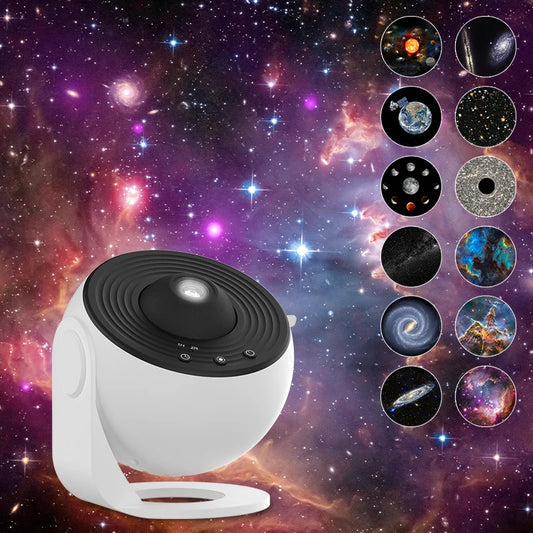 Proiettore Galaxy con luce notturna Proiettore cielo stellato 360 °   Ruota la lampada planetaria per la camera da letto dei bambini, regalo di San Valentino, decorazione per matrimoni