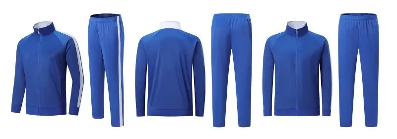 Tuta da allenamento di calcio giacca con zip top e pantaloni divisa da calcio personalizzata autunno inverno 2 pezzi vestiti per esercizi di Fitness