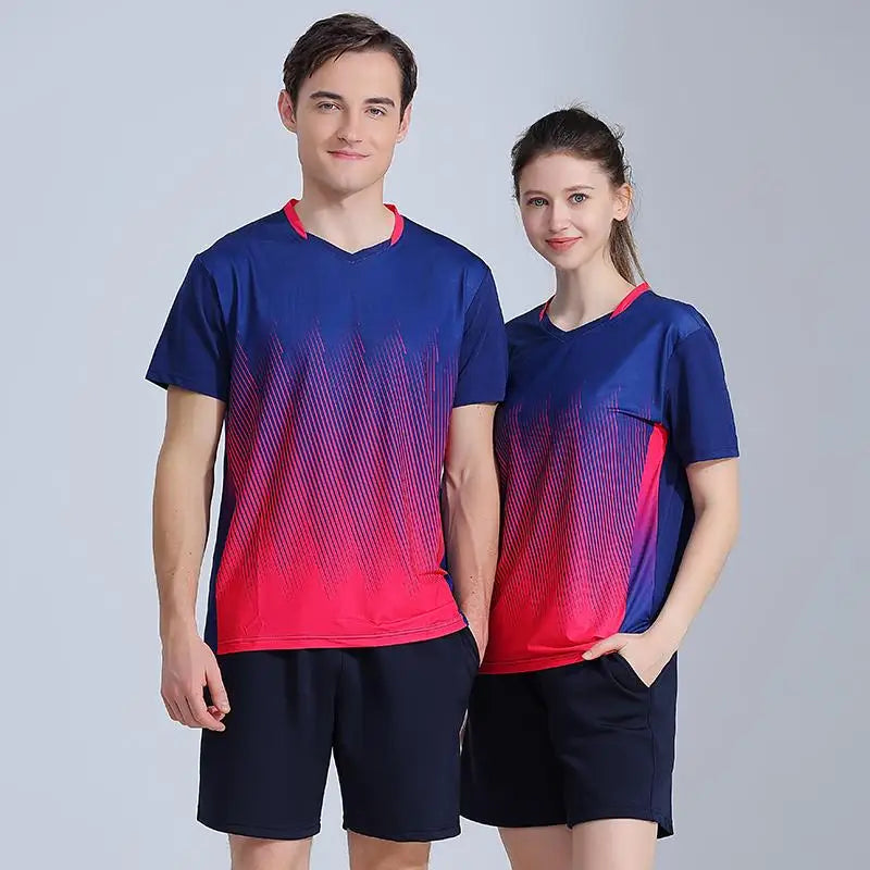 Maglietta Ping Pong Unisex Manica Corta 2024 Abbigliamento Sportivo Da Allenamento Fascia Alta Per Tennis Badminton