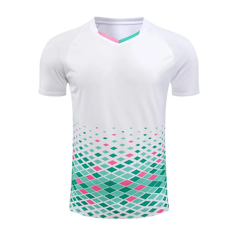 Maglietta Ping Pong Unisex Manica Corta 2024 Abbigliamento Sportivo Da Allenamento Fascia Alta Per Tennis Badminton