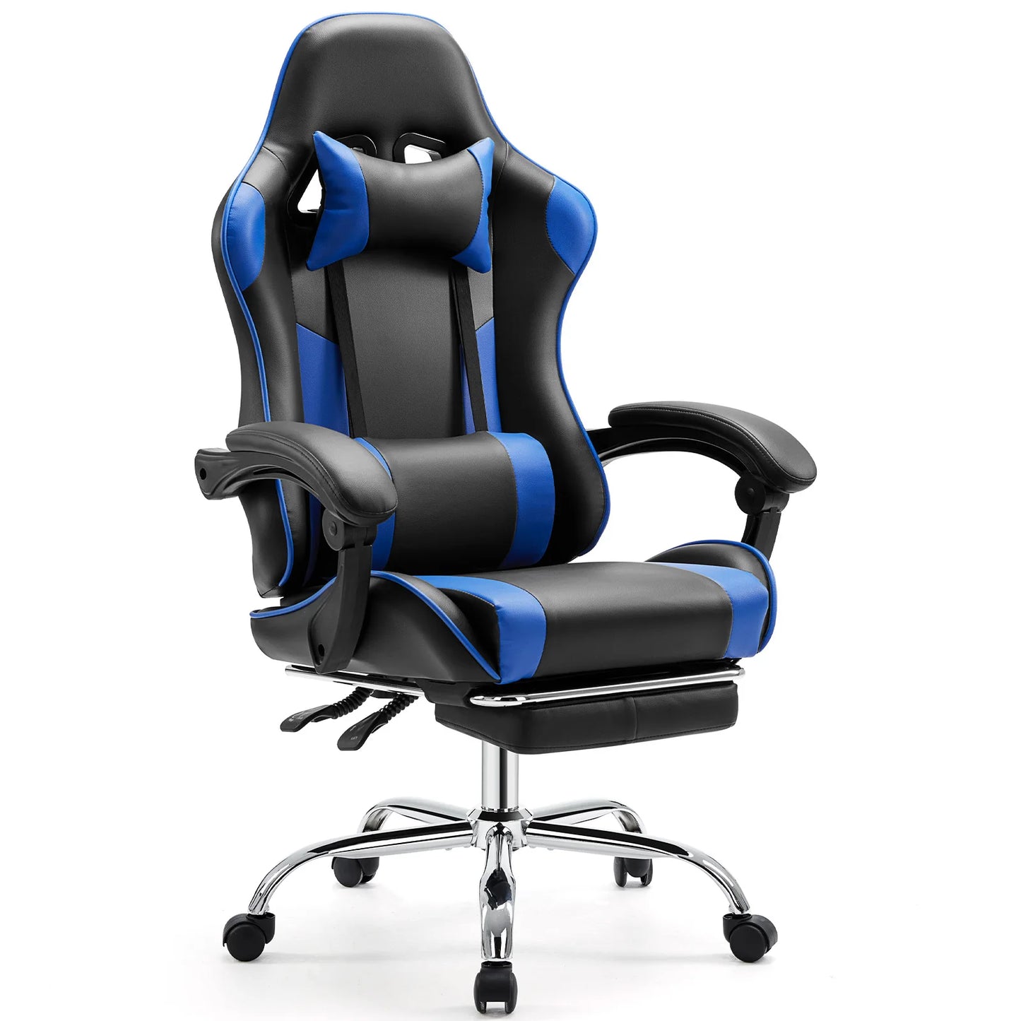 JHK Sedia Da Gioco Ergonomica Da Corsa Girevole Regolabile In Pelle PU Con Poggiatesta E Supporto Lombare Per Ufficio