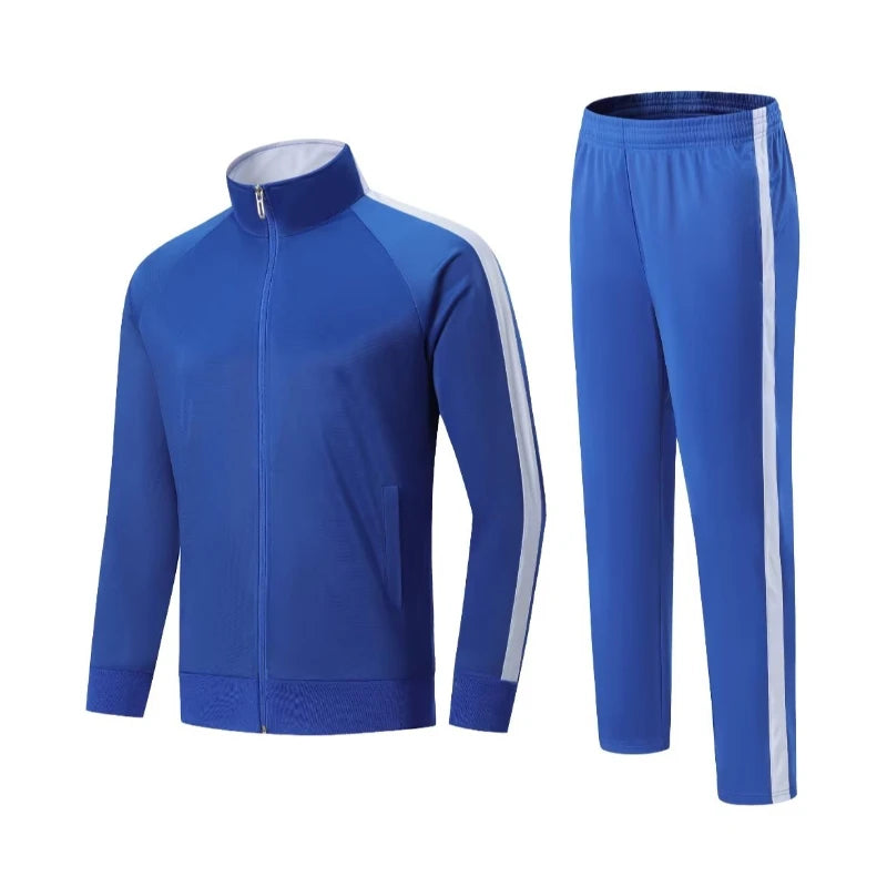Tuta da allenamento di calcio giacca con zip top e pantaloni divisa da calcio personalizzata autunno inverno 2 pezzi vestiti per esercizi di Fitness