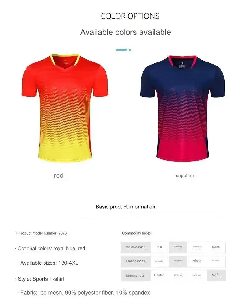 Maglietta Ping Pong Unisex Manica Corta 2024 Abbigliamento Sportivo Da Allenamento Fascia Alta Per Tennis Badminton