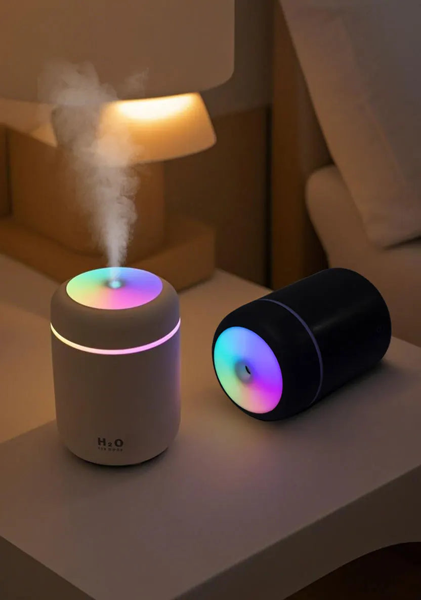 Diffusore Aromaterapia Umidificatore Purificatore D'Aria 300ml Luce a Sette Colori Olio Essenziale per Uso Domestico