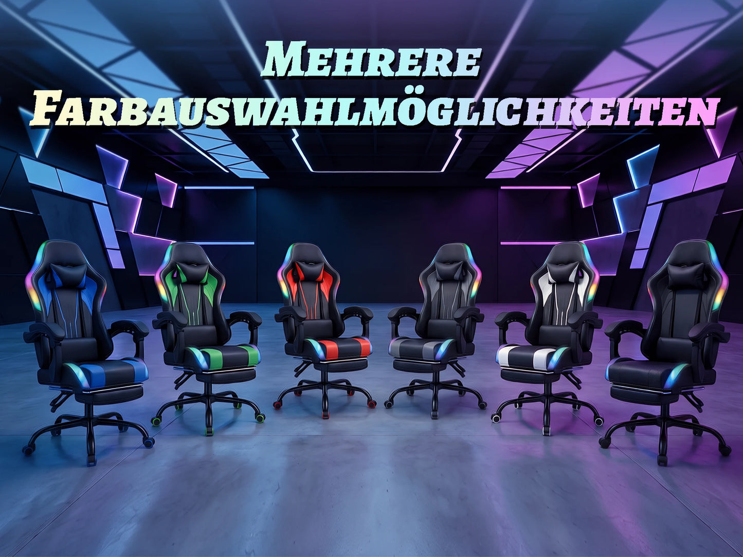 Sedia Da Gaming Ergonomica Devoko Con Illuminazione RGB Regolabile In Altezza E Inclinabile Per Gaming
