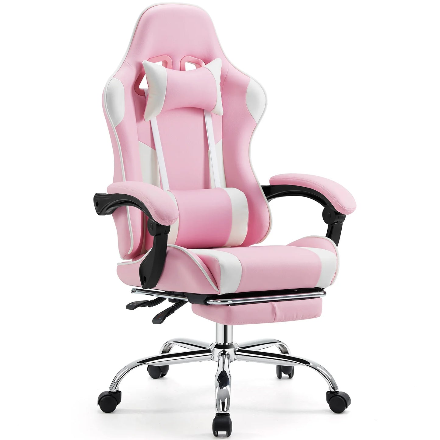 JHK Sedia Da Gioco Ergonomica Da Corsa Girevole Regolabile In Pelle PU Con Poggiatesta E Supporto Lombare Per Ufficio