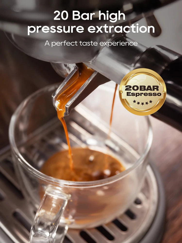 HiBREW 20 Bar Macchina Per Caffè Espresso Semiautomatica Temperatura Regolabile Freddo Caldo Sottile Cappuccino H10B