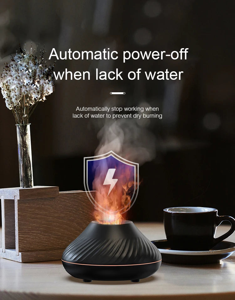 Umidificatore Per Aromaterapia Vulcanica 130ml Diffusore Di Oli Essenziali Portatile USB Con Luce Notturna