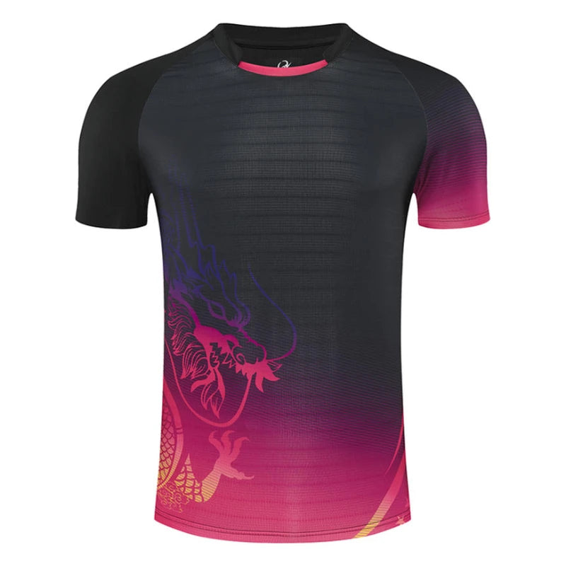 Maglietta Ping Pong Unisex Manica Corta 2024 Abbigliamento Sportivo Da Allenamento Fascia Alta Per Tennis Badminton