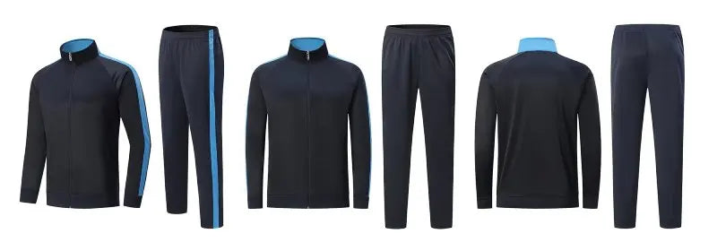 Tuta da allenamento di calcio giacca con zip top e pantaloni divisa da calcio personalizzata autunno inverno 2 pezzi vestiti per esercizi di Fitness