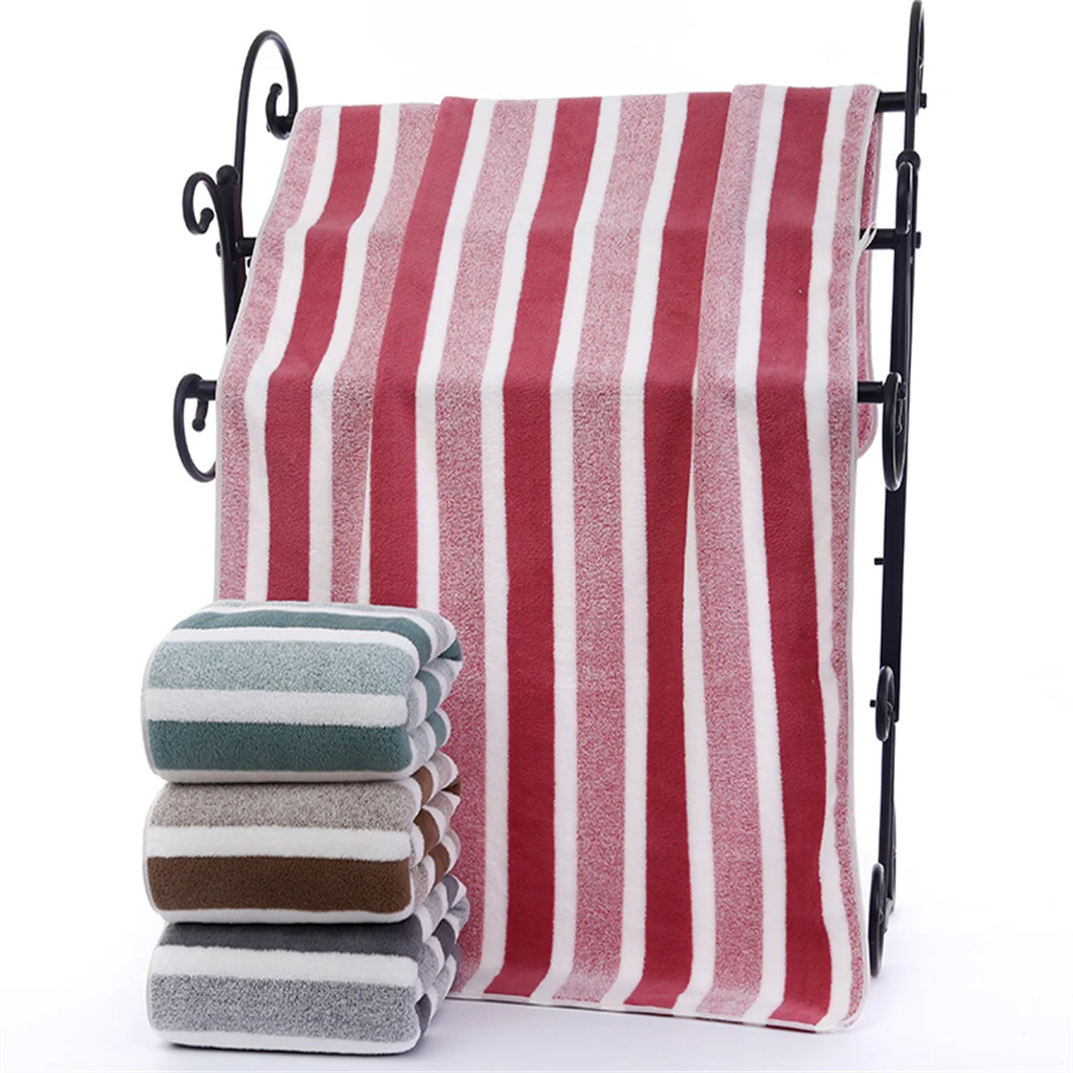 Asciugamano A Righe 35x75 Cm Asciugamano Da Bagno Rapido Morbido E Assorbente Lavabile In Lavatrice
