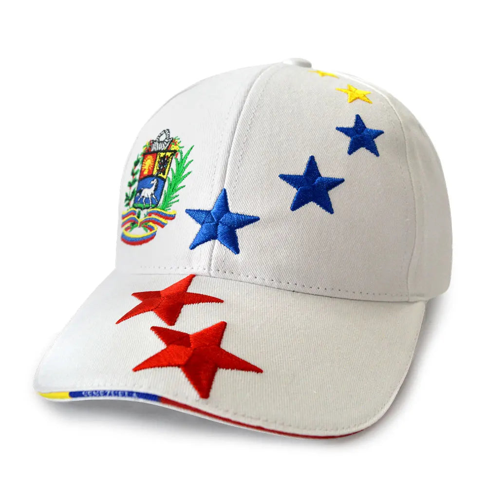 Berretto Baseball Unisex In Twill Di Cotone Con Ricamo 7 Stelle E Logo Venezuela Alta Qualità
