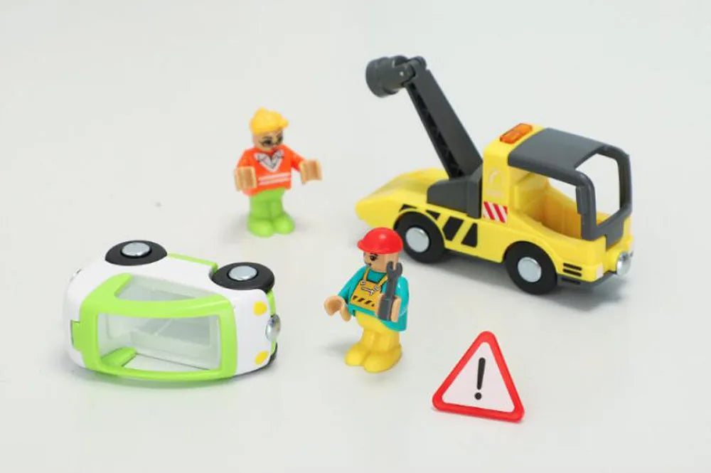 Nuovo Treno Magnetico Per Bambini Con Camion Pompieri Ambulanza Polizia Compatibile Brio In Legno