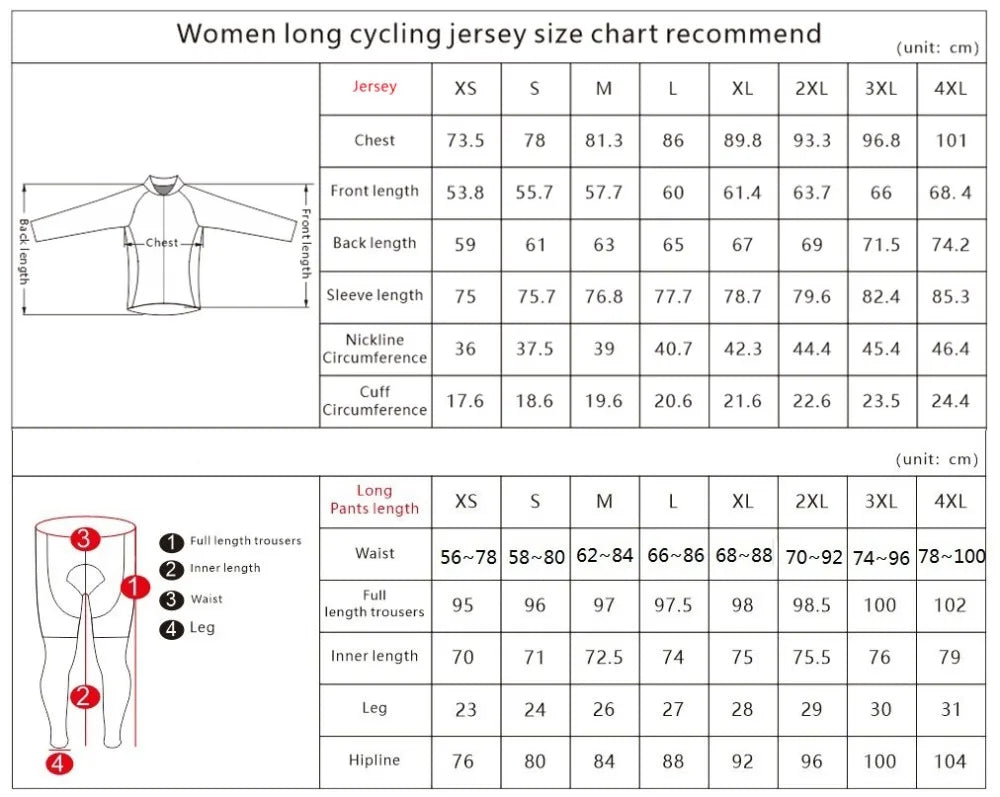 Mieyco Completo Ciclismo Donna Set Maglie a Maniche Lunghe in Poliestere Protezione UV Jersey