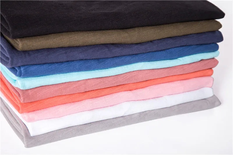 Maglietta Uomo Cotone 100 Percento Con Scollo A V Slim Fit Colore Solido Manica Corta
